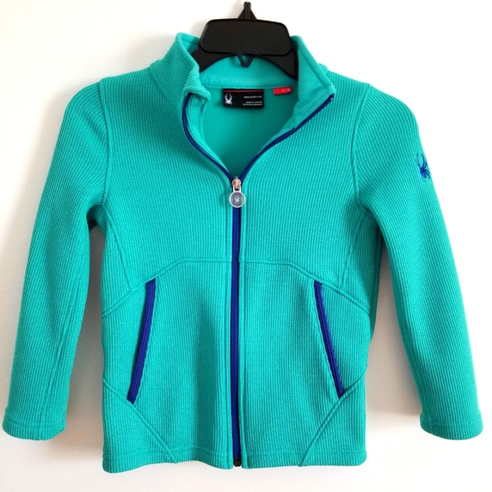 Spyder Bandita Girls Full Zip Blue Jacket Size S 7/8